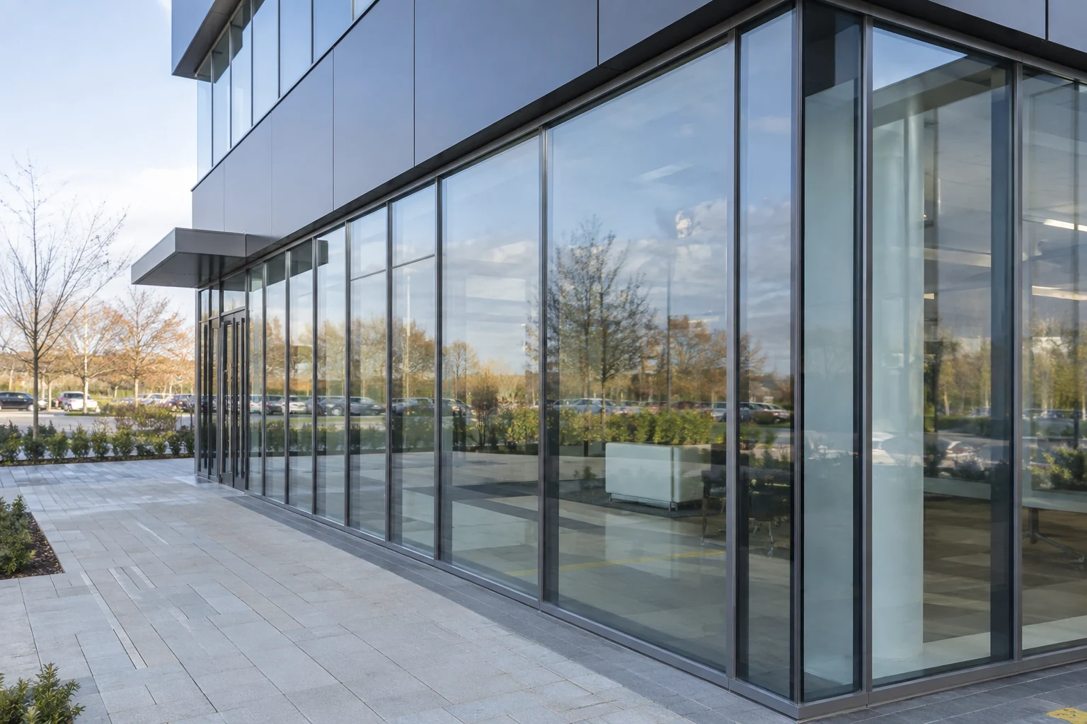 Completed office glazing
