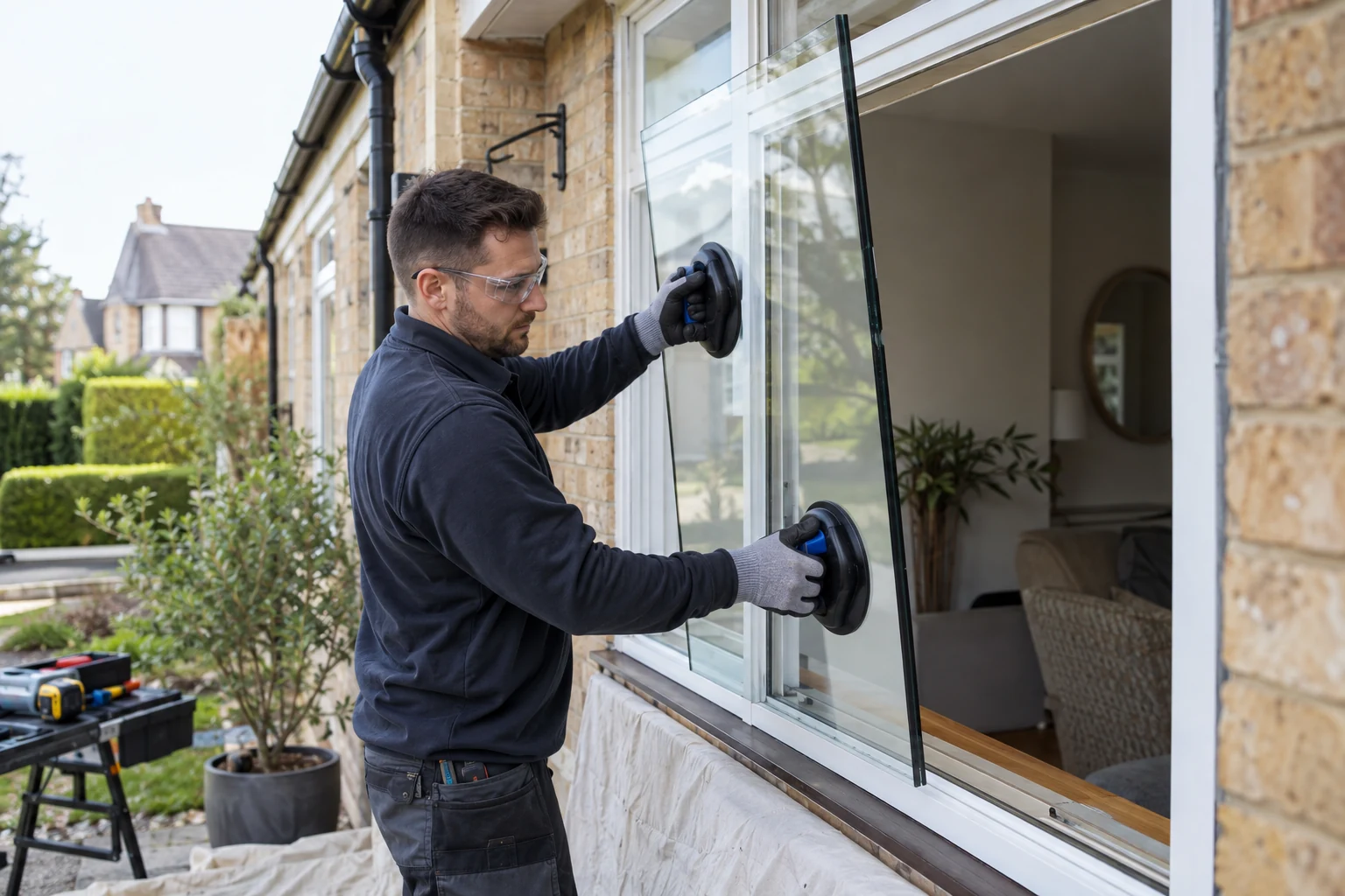 Replacement glazing after window damage