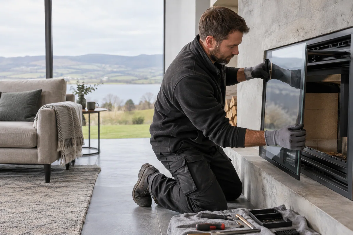 Fireplace Glass Replacement carried out by a professional glazier