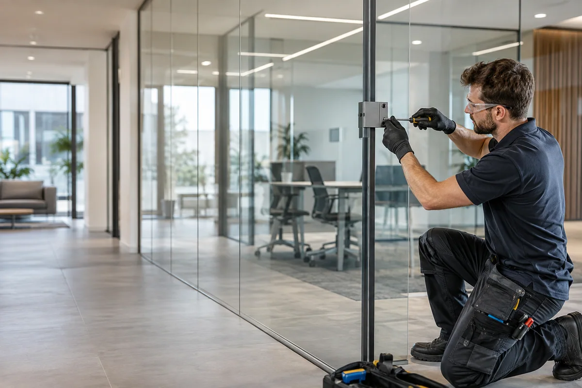 Glass Partition Repair carried out by a professional glazier