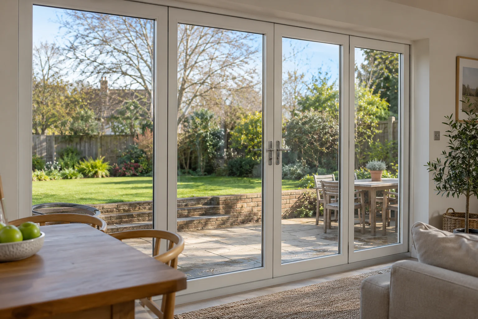 Clear film on residential patio-door glass