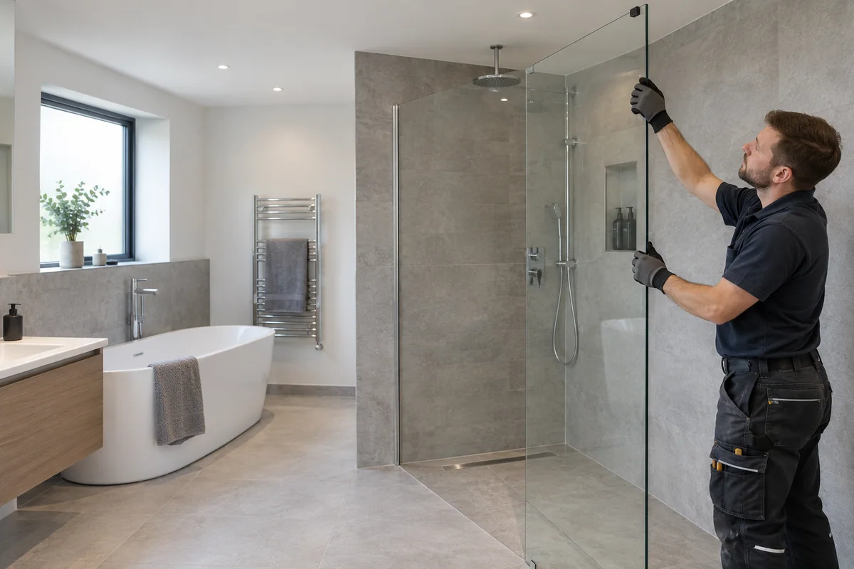 Shower Screen Glass carried out by a professional glazier